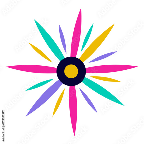 Cinco de mayo sun flat icon