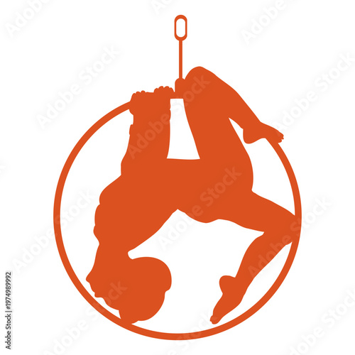 Circus silhouette acrobat