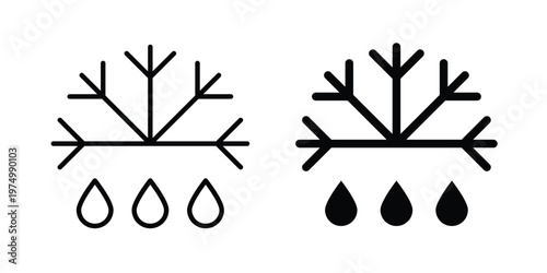 Defrost icon on white background. linear pictogram. Flat symbols