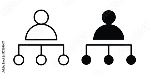 Department head icon on white background. linear pictogram. Flat symbols