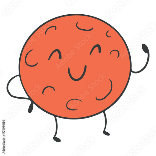Mars planet cartoon character