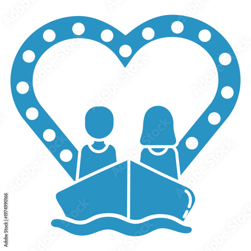 Love boat cut out blue circus icons