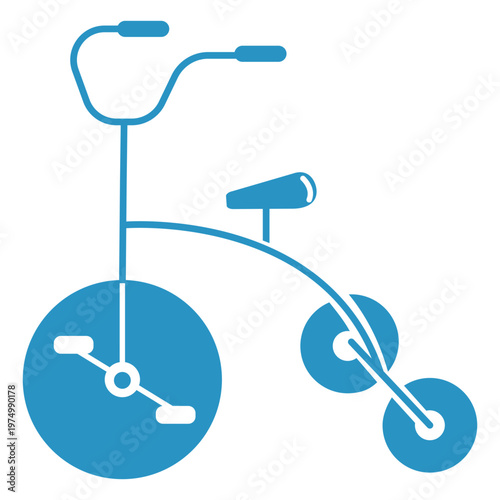 Tricycle cut out blue circus icons