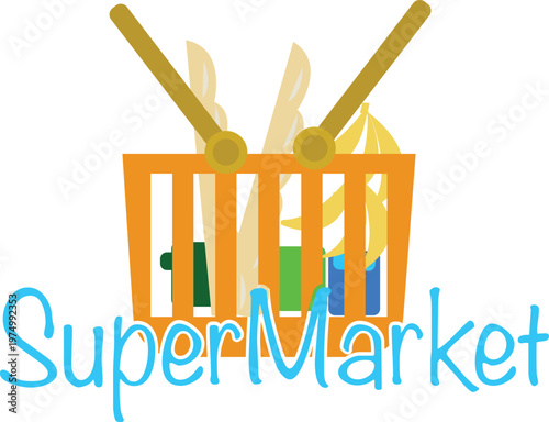 supermarket basket full of goods