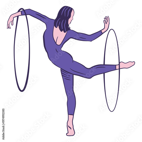 Gymnast performing routine