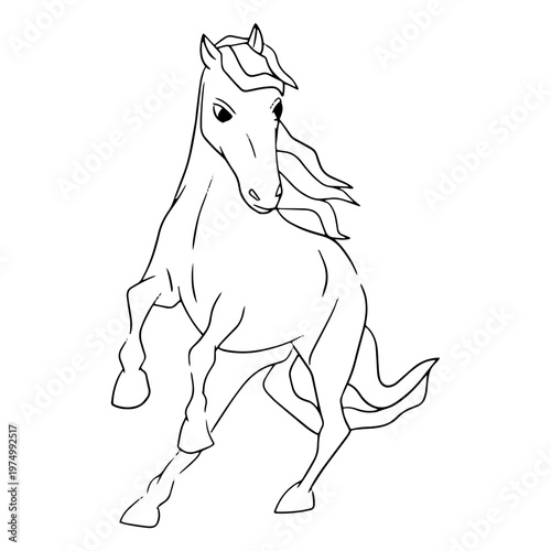 Colorless horse running