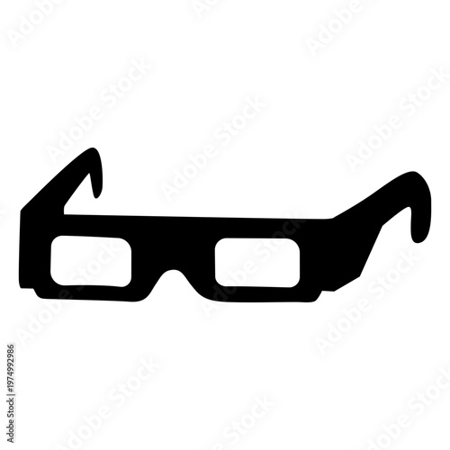 3D movies glasses silhouette