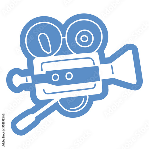 Blue video camera icon