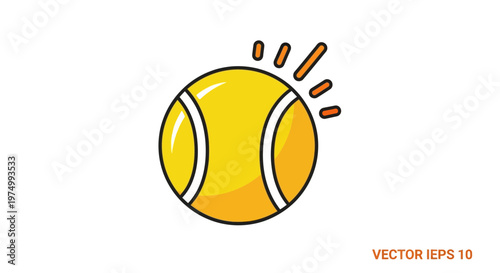 Dynamic Tennis Ball Graphic With Energetic Motion Lines