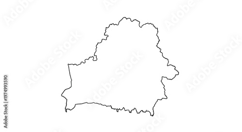 A simple black outline depicts the geographical shape of the republic of belarus high quality professional