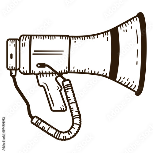 Drawing of a megaphone stroke