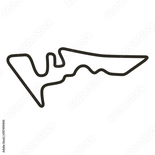 Black and white image of a race track