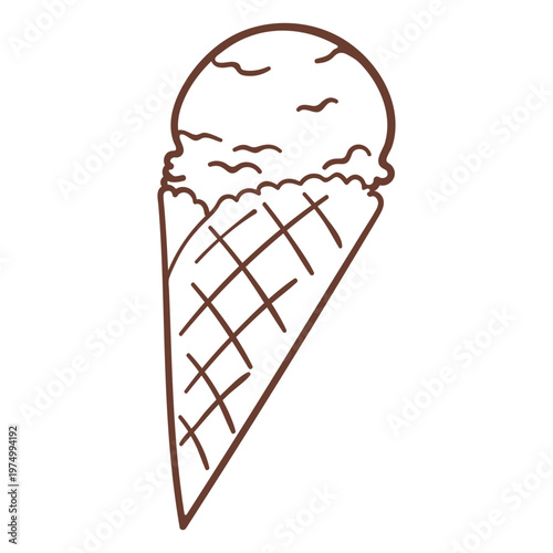 Ice cream cone line art