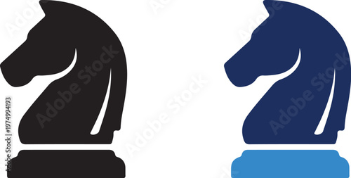 Chess Knight Strategy Icon Symbolizing Planning, Tactics and Decision Making – Business Strategy, Leadership, Competition and Corporate Management Concept for Finance and Consulting Projects