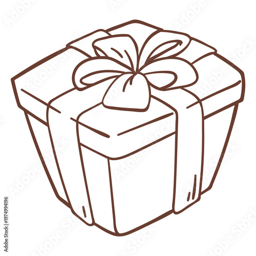Brown gift box with a bow