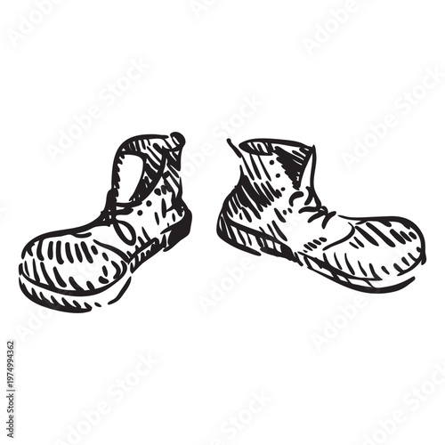 Funny clown shoes cut out