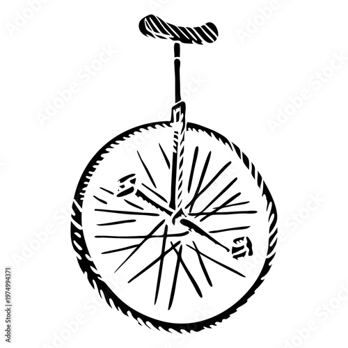High contrast circus unicycle