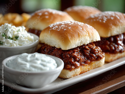 A plate of Sloppy Joes serv...