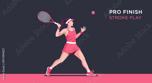 Dynamic Tennis Player Executing A Powerful Stroke And Ball Toss