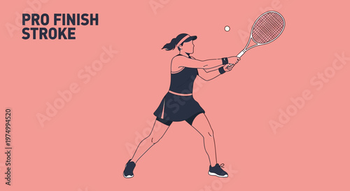 Dynamic Tennis Player Executing A Powerful Stroke In Motion