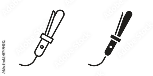 Hair curler icon on white background. linear pictogram. Flat symbols