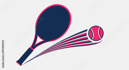 Dynamic Tennis Racket And Ball Graphics Motion Abstract