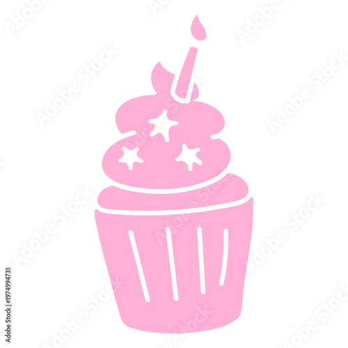 Pink muffin for birthday