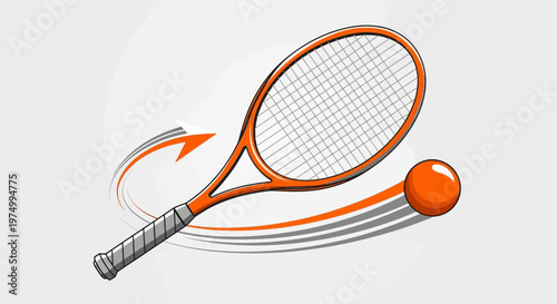 Dynamic Tennis Racquet And Ball Motion Graphics With Abstract Swirls