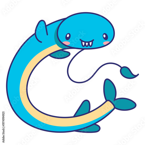 Blue fish with a long tail