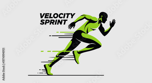Dynamic Velocity Sprint Athlete Illustration Bold Motion Graphics
