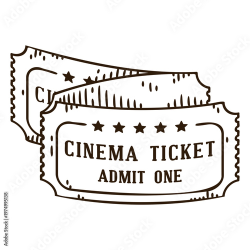 Two cinema tickets stroke