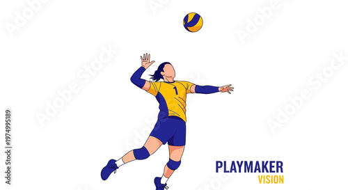 Dynamic Volleyball Player Executing A Powerful Spike On White Background