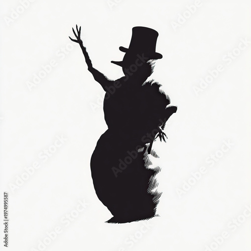 Wonderful Snowman silhouette with hat