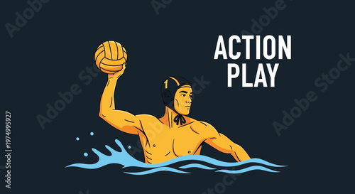 Dynamic Water Polo Player In Action