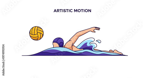 Dynamic Water Polo Athlete In Motion During A Match