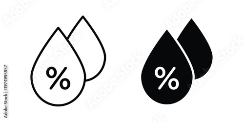 Humidity icon on white background. linear pictogram. Flat symbols