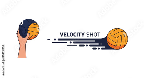 Dynamic Water Polo Ball Velocity Motion Graphic