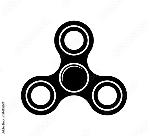 Vector of a symmetrical three-armed spinner toy design.