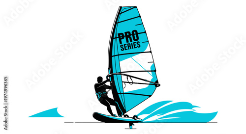 Dynamic Windsurfer Captures The Thrill Of Pro Series Windsurfing Action