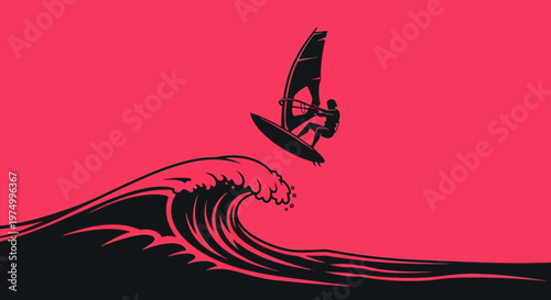 Dynamic Windsurfer Captures The Thrill Of Ocean Adventure