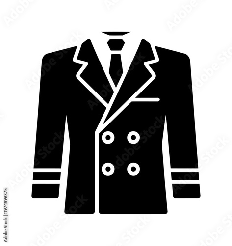 Vector of a man wearing a formal double-breasted suit and tie