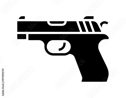 Vector of a semi-automatic handgun shown in side profile
