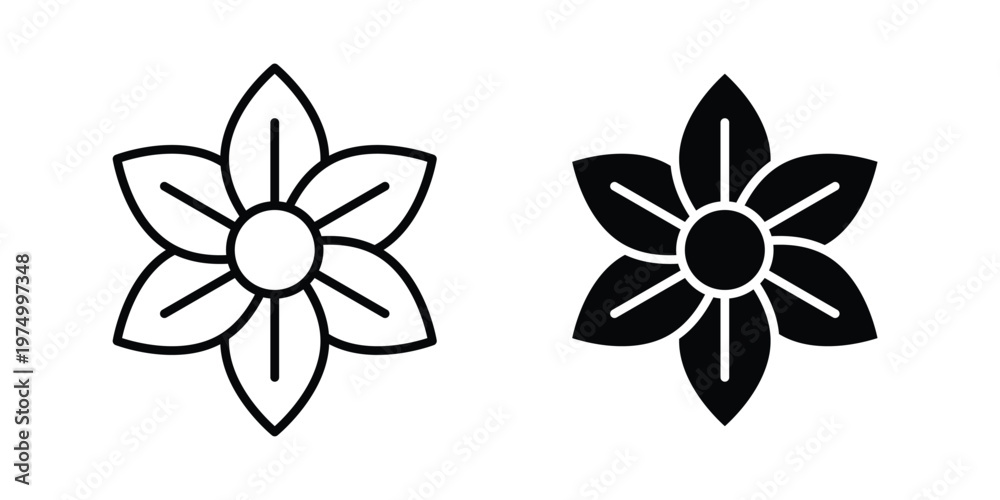 Fototapeta premium Jasmine icon on white background. linear pictogram. Flat symbols