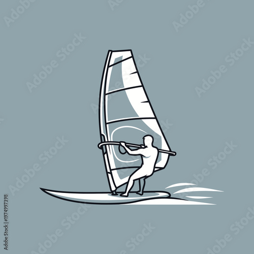 Dynamic Windsurfing Silhouette Capturing Aquatic Sport Adventure And Freedom