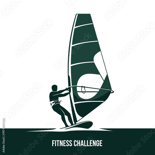 Dynamic Windsurfing Silhouette Capturing Thrilling Outdoor Sport And Active Lifestyle