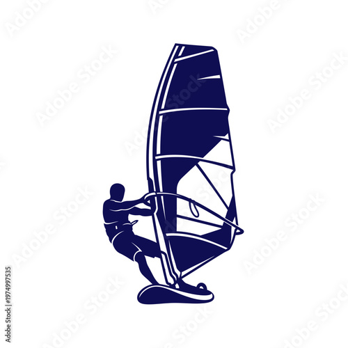 Dynamic Windsurfing Silhouette Capturing Water Sport Thrills