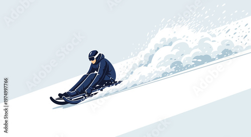 Dynamic Winter Descent On Snowboard Thrill Adventure Extreme Sport