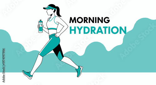 Dynamic Woman Running Hydrating Mid Workout Motion Active Lifestyle