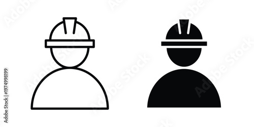 Labour icon on white background. linear pictogram. Flat symbols