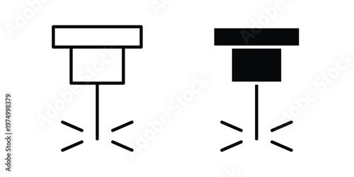 Laser machine icon on white background. linear pictogram. Flat symbols